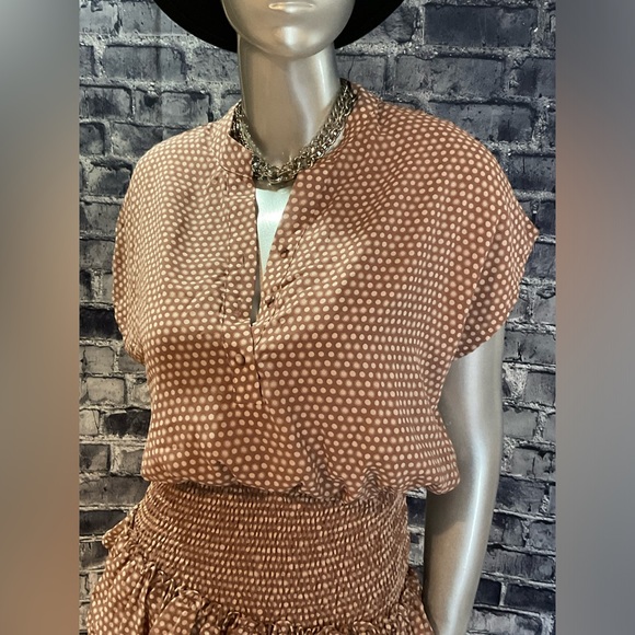 Polka Dot Drop Waist Ruffled Mini Dress - Picture 4 of 6